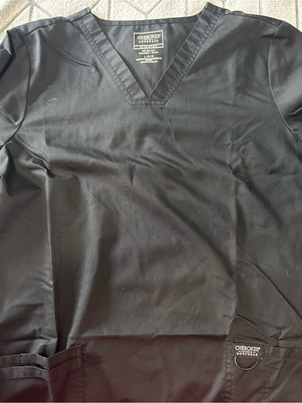 Cherokee Workwear Women’s Black V-Neck Scrub Top